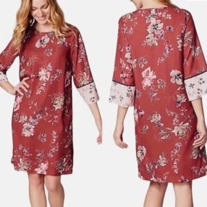J. Jill Rust Floral Shift Dress